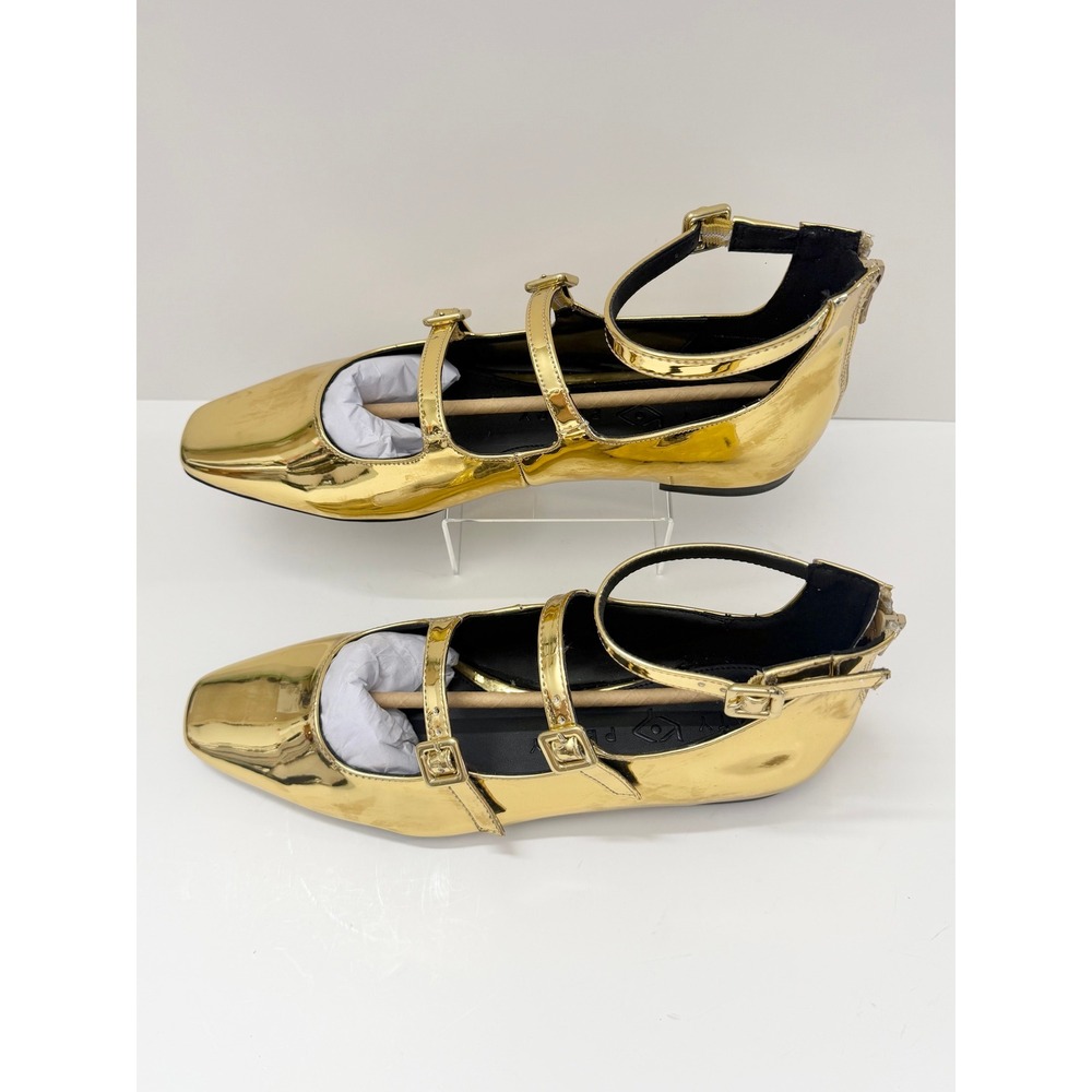 Katy Perry The Confidant Flat Mary Jane Gold Metallic Strappy Sz 9M / 39 - Picture 4 of 9